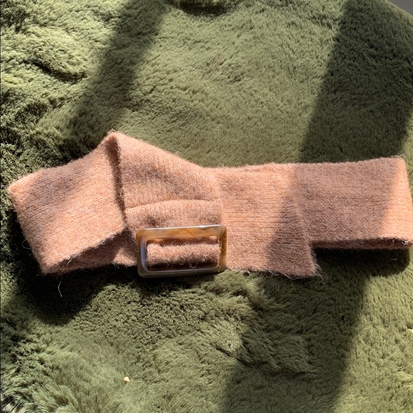 Babaton Oversize Caramel Oatmeal Alpaca Blend Sweater with Belt - Picture 9 of 13